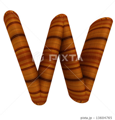 Wooden Alphabet. Letter "W" on a white Wooden Alphabet. Letter "W" on a white 13604765