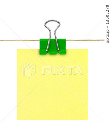 Yellow post-it note paper 13605279