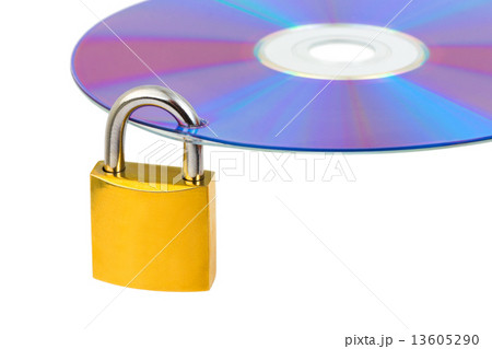 Computer disk and lock Computer disk and lock 13605290