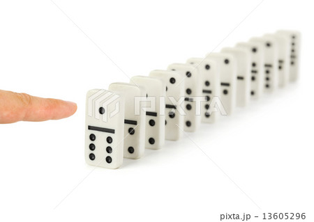Finger and domino Finger and domino 13605296