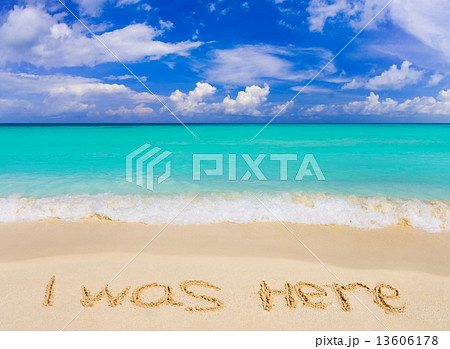 Words I Was Here on beach 13606178