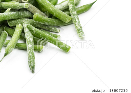 Frozen stcks of asparagus. White background. Isolated. 13607256