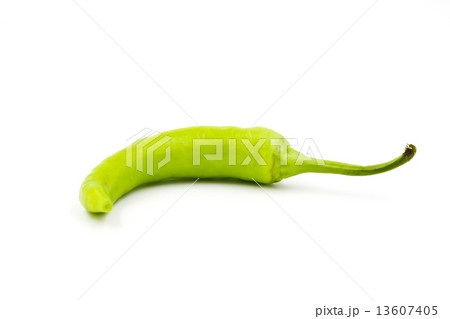 Green chili pepper isolated on a white background Green chili pepper isolated on a white background 13607405