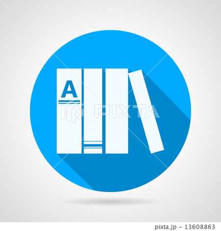 Flat round vector icon for books 13608863