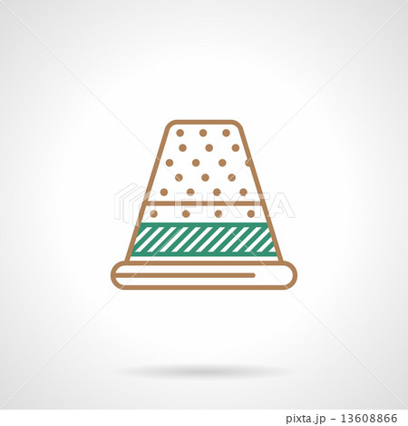 Flat line icon for sewing. Thimble 13608866