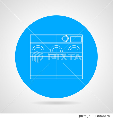 Dishwasher machine flat line vector icon 13608870