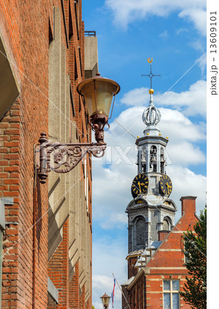 Amsterdam city view on the tower Munttoren  13609101