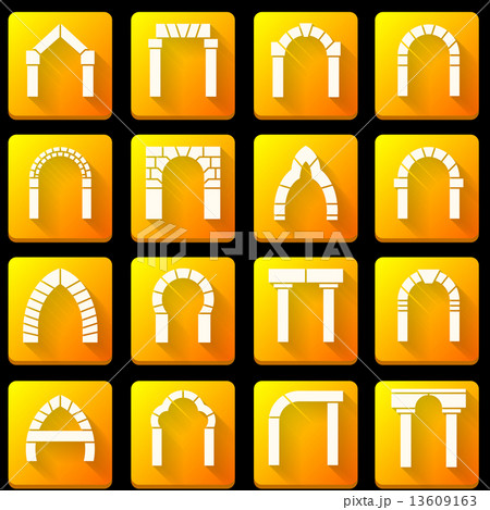 Flat icons vector collection for archway 13609163