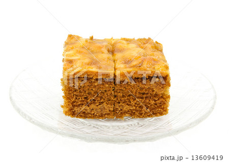 Toffee cake isolated on white background 13609419