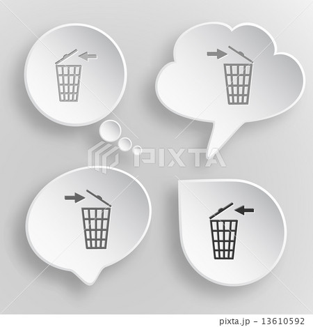 Recycling bin. White flat vector buttons on gray background. Recycling bin. White flat vector buttons on gray background. 13610592