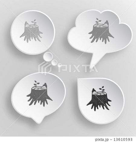 Stub. White flat vector buttons on gray background. Stub. White flat vector buttons on gray background. 13610593