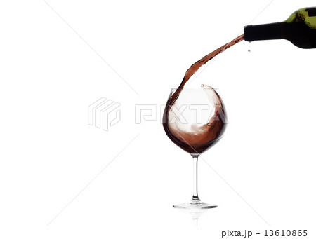 Wine. Glass and Bottle. Red Wine Splash 13610865