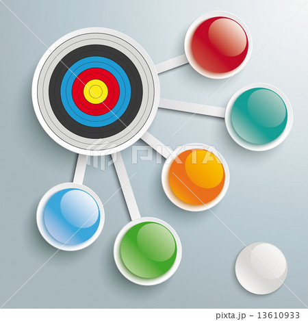 Infographic Target 5 Connected Buttons PiAd Infographic Target 5 Connected Buttons PiAd 13610933