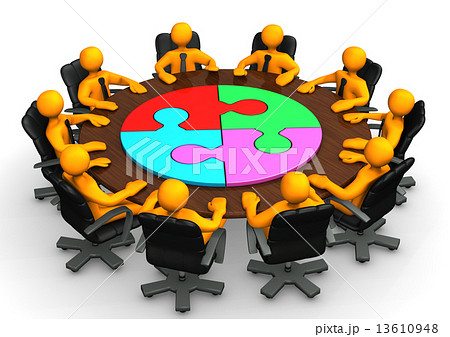 Manikins Meeting Circle Puzzle 13610948