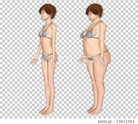  Real 3D CG illustration material before and after dieting 13611561
