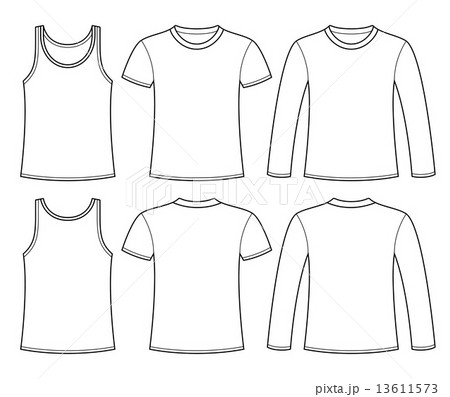 Singlet, T-shirt and Long-sleeved T-shirt template 13611573