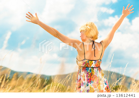 Portrait of beautiful young Caucasian woman outdoor. Portrait of beautiful young Caucasian woman outdoor. 13612441