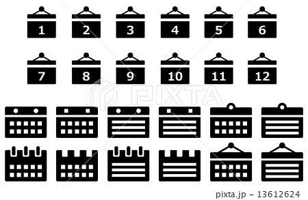 カレンダー アイコン セットのイラスト素材
