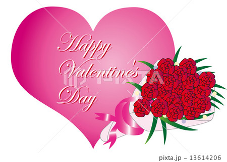 薔薇の花束のバレンタインカードのイラスト素材