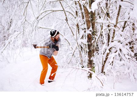 Lumberjack chopping wood Lumberjack chopping wood 13614757