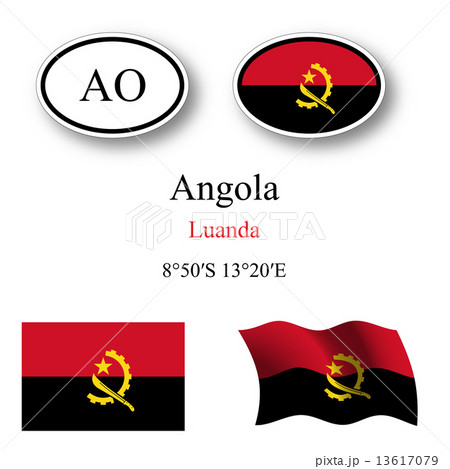angola flags and icons set angola flags and icons set 13617079