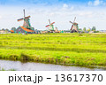 Landscape in The Netherlands with windmills 13617370