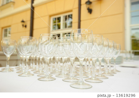 Wine glasses on table uotdoor Wine glasses on table uotdoor 13619296