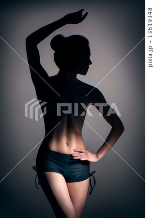 Topless girl in sport shorts Topless girl in sport shorts 13619348