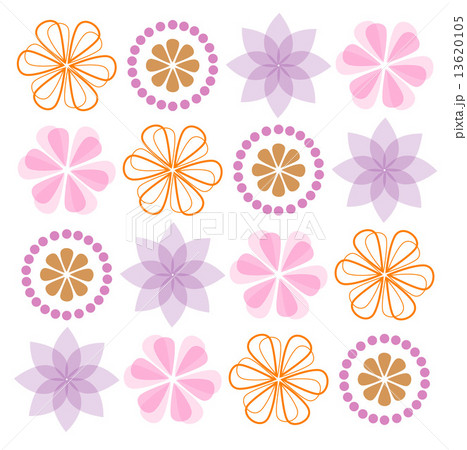 Set of ornate flowers. 13620105