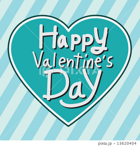 Happy Valentine's Day lettering Greeting Card with heart , vecto 13620404