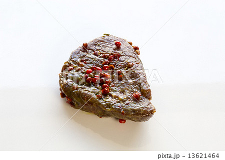 Raw beef steak in marinade as Cut 13621464