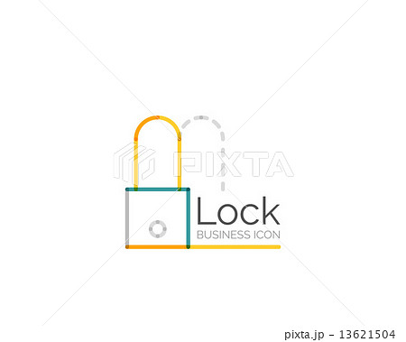 Line minimal design logo lock 13621504