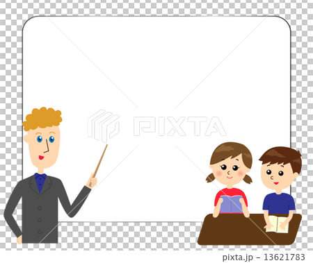 Foreign teachers teaching English and children getting on the board White board 13621783