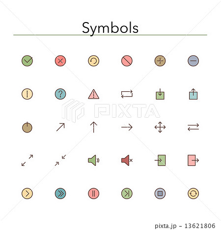 Symbols Colored Line Icons 13621806