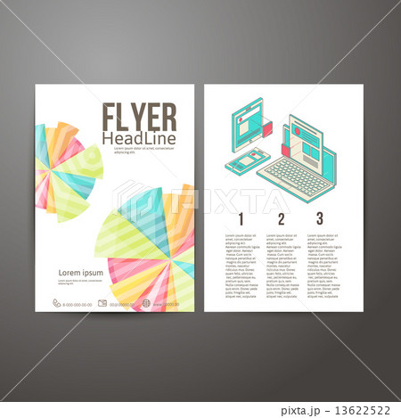 Abstract Brochure Flyer design. mobile and desktop website design development 13622522
