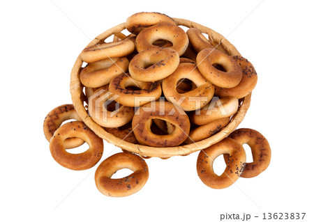 basket with dry bread-ring basket with dry bread-ring 13623837
