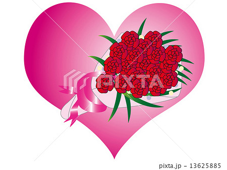 ハートの中の薔薇の花束のイラスト素材 [13625885] - PIXTA