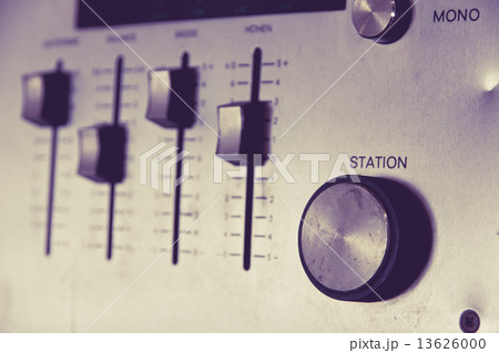 Vintage audio receiver closeup Vintage audio receiver closeup 13626000