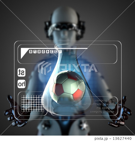 cyborg woman and hologram display cyborg woman and hologram display 13627440