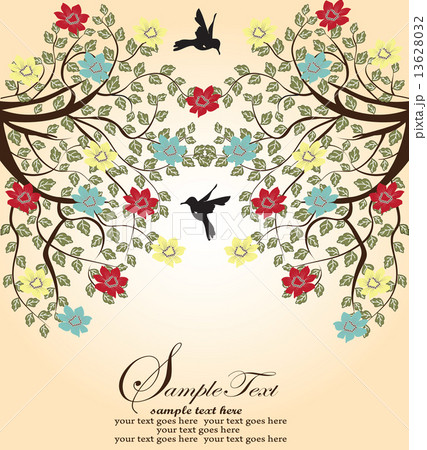 Vintage invitation card with floral design 13628032