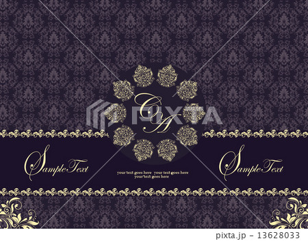Vintage invitation card with ornate elegant abstract floral desi Vintage invitation card with ornate elegant abstract floral desi 13628033