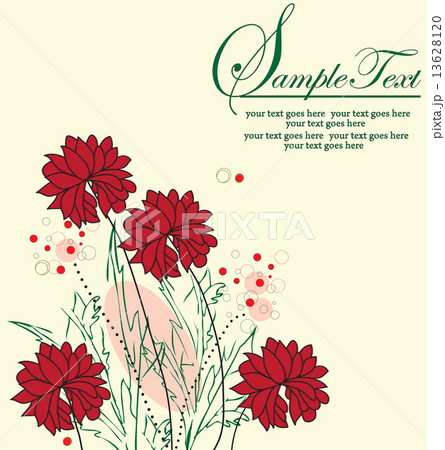 Vintage wedding invitation card with elegant retro floral design 13628120