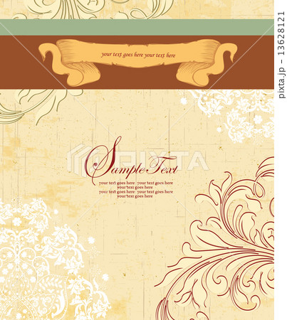 Vintage invitation card with ornate elegant retro abstract flora 13628121