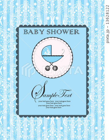 Vintage baby shower invitation card with ornate elegant abstract 13628122