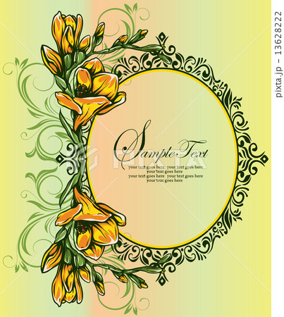 Vintage invitation card with ornate elegant retro abstract flora Vintage invitation card with ornate elegant retro abstract flora 13628222