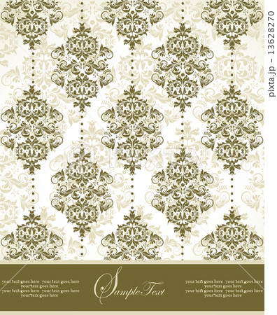 Vintage invitation card with ornate elegant retro abstract flora Vintage invitation card with ornate elegant retro abstract flora 13628270