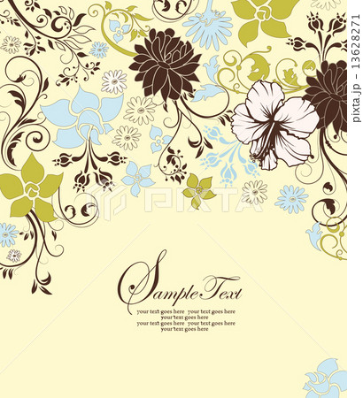 Vintage invitation card with ornate elegant retro abstract flora Vintage invitation card with ornate elegant retro abstract flora 13628271