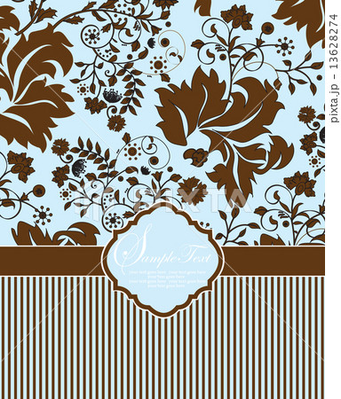 Vintage invitation card with ornate elegant retro abstract flora Vintage invitation card with ornate elegant retro abstract flora 13628274