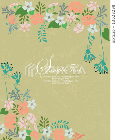 Vintage invitation card with ornate elegant retro abstract flora 13628298