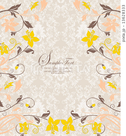 Vintage invitation card with ornate elegant retro abstract flora Vintage invitation card with ornate elegant retro abstract flora 13628333